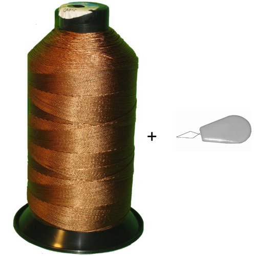 Brown color Bonded Nylon Sewing Thread Size T210 #207 1000 Yard for Outdoor, Leather, Bag, Shoes, Canvas, Upholstery