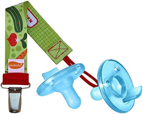 Universal Soothie Pacifier Clip with Newborn 0-3 Month Soothie, Veggie Patch