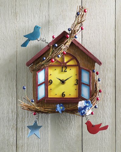 Country Birdhouse Battery Wall Clock By Collections Etc