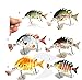Discover-f New Multi Jointed 6 Jointed Fishing Life-Like Hard Lure Minnow Bass Bait Swimbait Minnow Crank Shad Herring Bass Pike Muskie Crucian (8