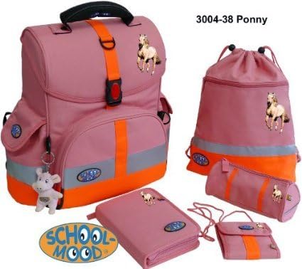 School-Mood Schulranzen-Set Timeless II, 6-tlg. Pony 38 rosa by School Mood
