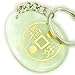 Fortune Lucky Coin Circle Green Jade Amulet Word Stone Keychain