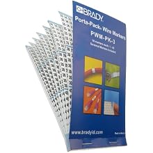 Brady PWM-PK-3 B-500 Matte Repositionable Vinyl Cloth, Black On White Color Porta-Pack Number Wire Markers, Legend "1 Thru 45" (Pack Of 10)