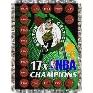 Buy Boston Celtics 17x NBA Champion Commemorative Woven Tapestry Throw Blanket by Northwest (48x60) by Northwest