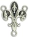 Fleur-De-Lis Mary Rosary Connector Centerpiece - 1
