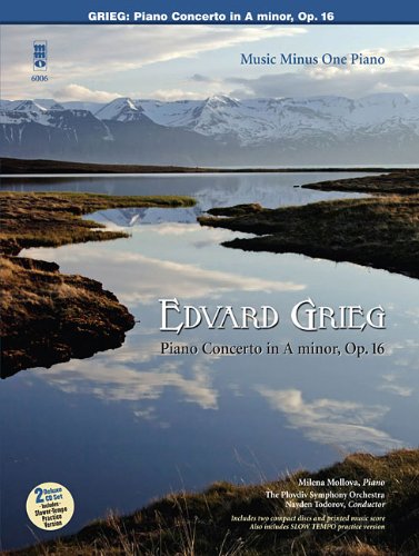 Edvard Grieg Piano Concerto In A Minor Op16 Book And 2 CD Set (Music Minus One (Numbered))