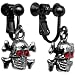 Red Eye Skull Clip On Earrings