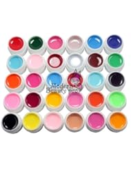 From Amazon.com. Click for details:
 Beauty: 30 Colors Solid Pure Mix Color UV Builder Gel Acrylic Set for Nail Art Tips Beauty: 30 Colors Solid Pure Mix Color UV Builder Gel Acrylic Set for Nail Art Tips