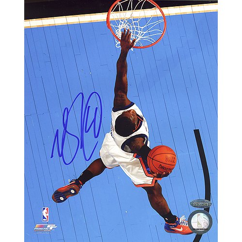 Steiner Sports NBA Nate Robinson White Jersey Dunk Overview Autographed 8-by-10-Inch Photograph