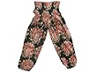 Harem Pants Red Rose Smocked Waist Cotton Boho Yoga Pant