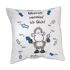 Sheepworld 41055 Baumwollkissen "�berall vermiss' ich Dich!"