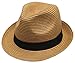 Wonderful Fashion Men's Short Brim Straw Fedora Hat with Summer Low Cut Sock