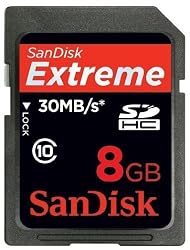 SanDisk 8GB Extreme SDHC Class 10 High Performance Memory Card (SDSDX3-008G-P31)