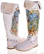 ED HARDY Snowblazers Womens Nylon Fur Boots Tiger White