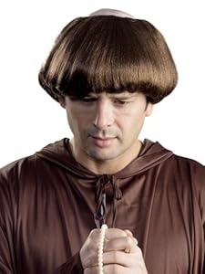 Enigma Wigs Men's Monk, Brown, One Size