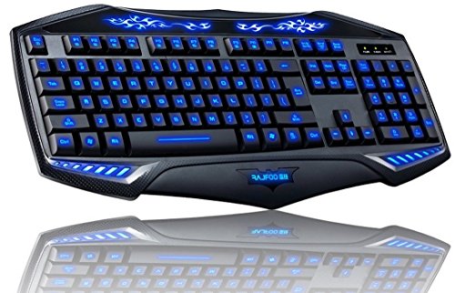 VEO - Illuminated Keyboard USB 3-Colors LED Backlit Light Up Multi-media Games Gaming Keyboard (LED Gaming Keyboard)