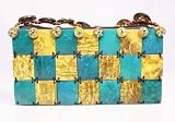 Delia Multi-Colored Blue Coconut Shell Handbag