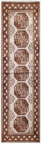 Brown 3' x 10' Gabbeh Rug Hand Knotted Oriental Rug
