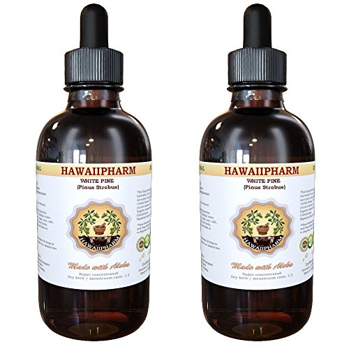 White Pine Liquid Extract, White Pine (Pinus Strobus) Bark Powder Tincture, Herbal Supplement, Hawaii Pharm, Made in USA, 2x2 fl.oz