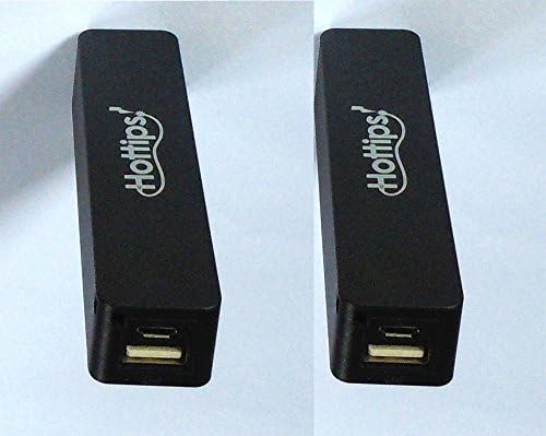 2 Hottips Mini Portable Power Bank Chargers for Cell Phones and Other Devices - Available in 4 Colors (Black)