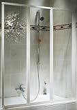 Schulte D1300 04 50 Badewannenfaltwand 3-teilig, H 140 x B127 cm, Echtglas Klar hell, alpinwei�