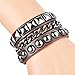 Y-blue Cool Fashion Street Rock Punk Leather Multilayer Bracelet 5 Color