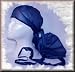 Sport Dorag Tie Down Long Tail Breathable Mesh Du-Rag Cap in Navy Blue