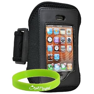 CrazyOnDigital Accessories Sporty Armband Protector Case for New Apple iPhone 4 4G HD 16GB 32GB Wireless Cell Phone