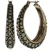 Lucky Brand Turquoise-Color Set Enamel Hoop Earrings