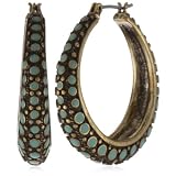 Lucky Brand Turquoise Set Enamel Hoop Earrings
