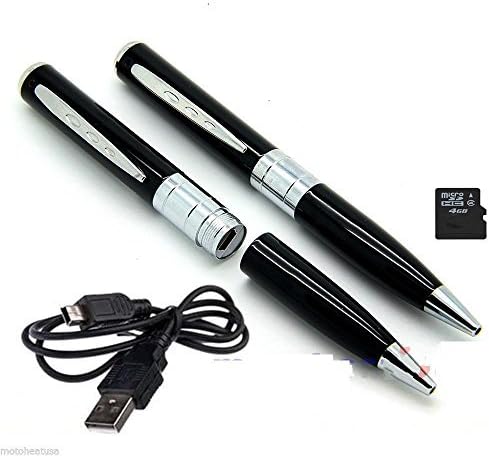 4GB Card + Spy Rec Pen Camera Mini Hidden DVR Surveillance Video Cam Camcorder USB Silver