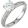 14K White Gold Diamond Engagement Ring Semimount - 0.37 Ct. - DOES NOT INCLUDE CENTER STONE