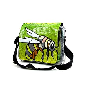 Honeybee Recycled Rice Bag Messenger Totebag