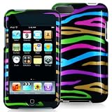 Rainbow Zebra on Black Design Crystal Hard Skin Case Cover for Apple Ipod Touch iTouch 2nd and 3rd Generation Gen 2g 3g 2 3 8gb 16gb 32gb 64gb New By Electromaster