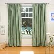Olive Green Velvet Curtain / Drapes / Panels 43 X 84 Inches - Piece
