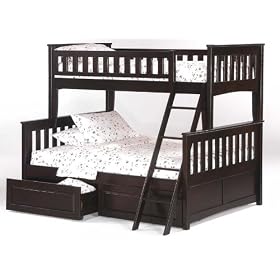 Newport Twin over Full Bunk Bed plus Understorage Unit with Choice of Finishes