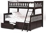 Newport Twin over Full Bunk Bed plus Understorage Unit with Dark Chocolate  ....