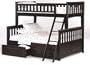 Newport Twin over Full Bunk Bed plus Understorage Unit with Dark Chocolate Finish