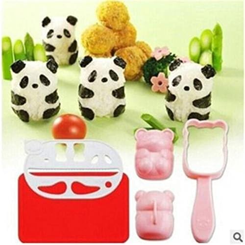 YAOCAN Sushi Rice Ball Mold Panda Shape Onigiri Mould Nori DIY Maker Bento Tool