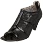 Aquatalia by Marvin K. Women's Keen Peep-Toe Pump,Black weatherproof patent/Netting,5.5 M US