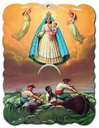 Wood Plaque - Our Lady Of Charity - 9.5"x7.5" - Exlclusive Artwork From Cromo NB Studios (Milan, Italy)