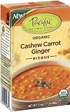Pacific Natural Foods Organic Cashew Carrot Ginger Bisque, 17.6-Ounce Boxes (Pack of 12)