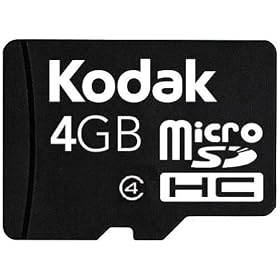 Kodak Micro SD 4 GB Class 4 Flash Memory Card with SD Adapter (Bulk Packaging)