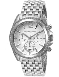 Michael Kors Pressley Chronograph White Dial Stainless Steel Ladies Watch MK5834