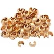 50 Gold Filled Crimp Bead Covers For Jewelry Beading 3mm