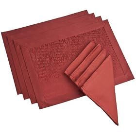 Benson Mills Pebbles 13-Inch by 18-Inch Fabric Placemat, Brick, Set of 4Benson Mills Pebbles 13-Inch by 18-Inch Fabric Placemat, Set of 4