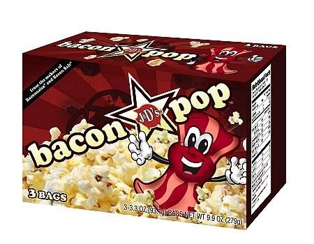 4-box pack of BaconPOP microwave popcorn (4 boxes, 12 total bags)