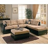 Harlow Contemporary Two Tone Tan Sectional Sofa