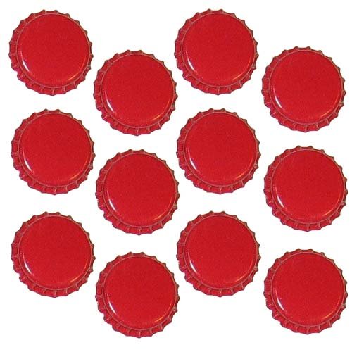 Red New Crown Bottle Caps For Crafts, Scrapbooking, Jewelry (50 Pc)