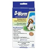 D-Worm Chewable Tablets for Puppies and Small Dogs, 2-Count